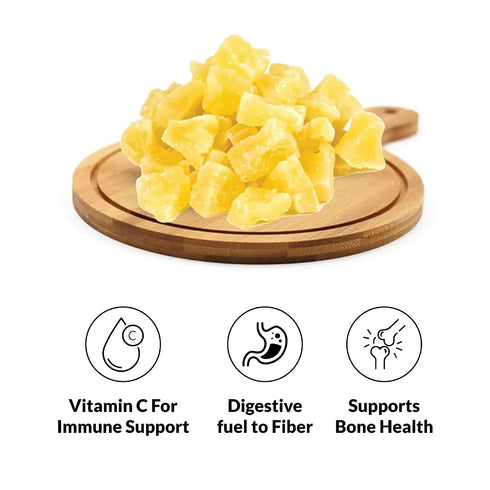 (2lb) IAN's Dried Pineapple Chunks Sweetened With Natural Cane Sugar - Dehydrated Pineapple Chunks, Candied Pineapple