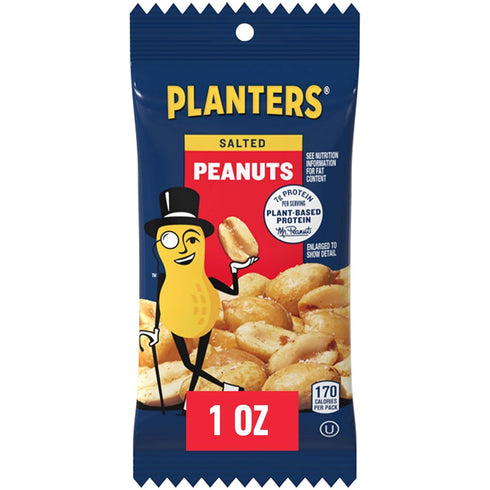 10 1 oz Packs, Pack 6 Planters Salted Peanuts ct Box