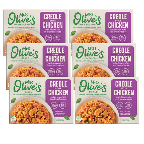 Miss Olives Creole Style Chicken with Brown Rice Shelf-Stable Microwavable Ready Meals,