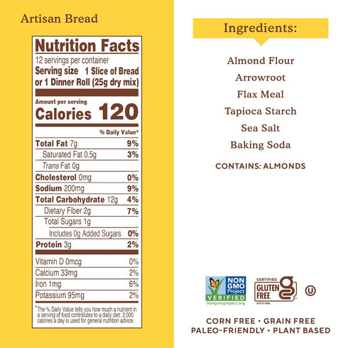 Simple Mills Almond Flour Baking Mix, Artisan Bread Mix, Gluten Free, Plant Based, Paleo Friendly, 10.4 Ounce