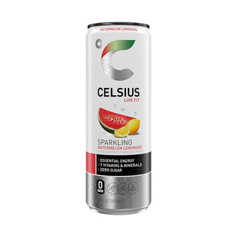 12 Oz (Pack 12) CELSIUS Sparkling Watermelon Lemonade, Sugar Free Energy Drink, Fl