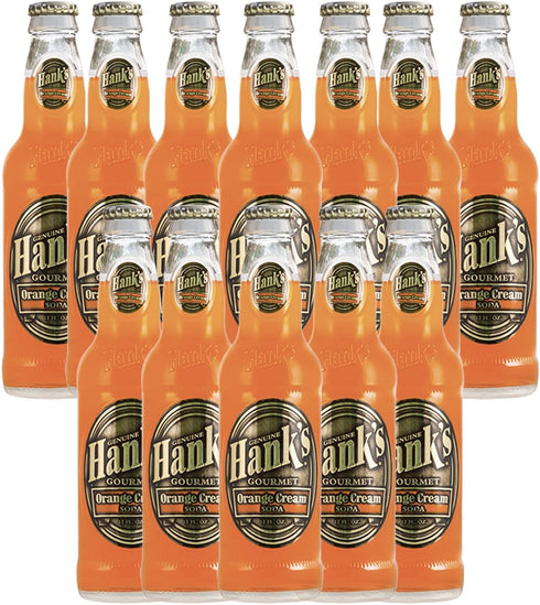Hank's Genuine Gourmet Orange Cream Soda, 12 fl oz Bottles Premium Craft