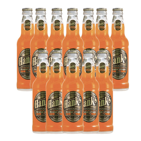 GoDpsMusic Hank's Genuine Gourmet Orange Cream Soda, 12 fl oz Bottles Premium Craft