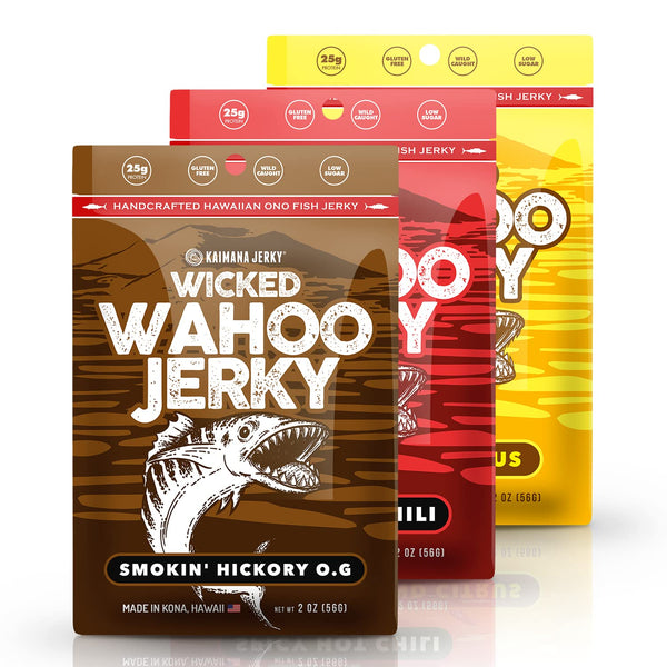 Wahoo Ono Fish Jerky Variety Pack - Smokin' Hickory O.G, Island Citrus