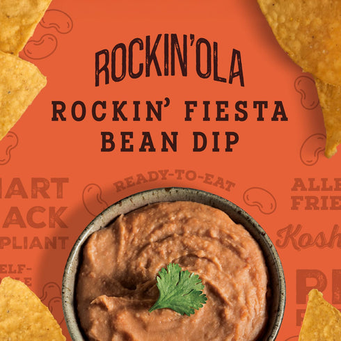 (10 Rockin'Ola Rockin' Fiesta Bean Dip, Shelf Stable Bean Dip Cups, Zesty Southwest Flavor, Perfect Sidekick