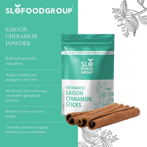 Slofoodgroup Saigon Cinnamon Sticks, 2 Ounce Quills from Vietnam for Cooking and Baking