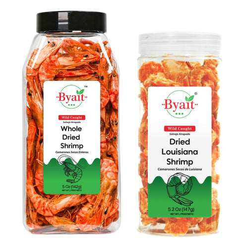 Byait Bundle Whole Dried Shrimp for Cooking & Snacks (5 oz) +