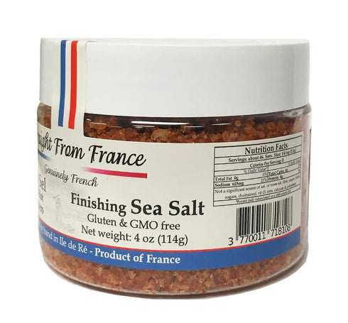 French Fleur De Sel Finishing Sea Salt with Red Pepper, 4 Oz - Straight from France