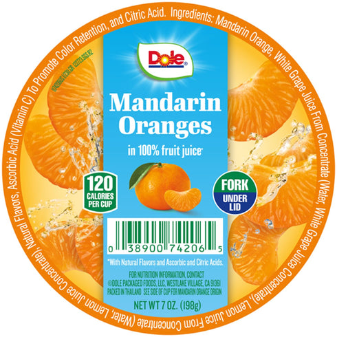 74206011 7 oz. 12/CT Dole Food Company, Inc Fruit Cups Mandarin Oranges