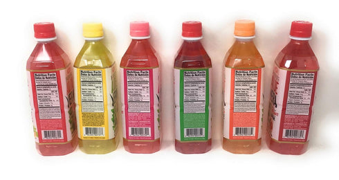 16.9 (6 Pack 12 Pack) OKF Aloe Vera Drink in Ounce Bottles Flavor Variety with Fruit Punch