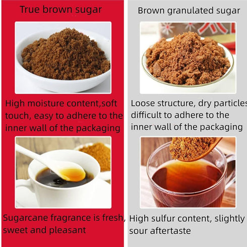 MKJJNCUY 10.5 oz/ 300g Ginger Brown SugarBrown Sugar, Handmade Dark Brown Sugar, Granulated Red Sugar