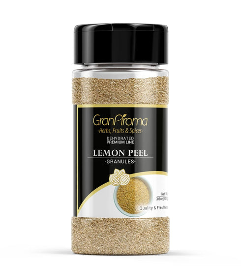 GranAroma Lemon Peel Granules, Versatile Seasoning, Teas, Dressings (3.6 Ounce)