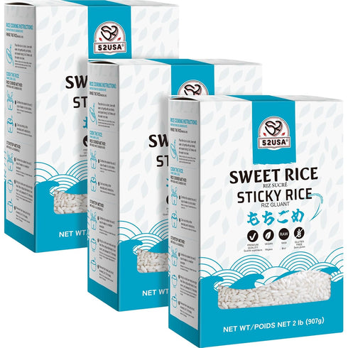 52USA Sweet Sticky Rice 2 Pound (Pack of 3), Premium Glutinous Rice