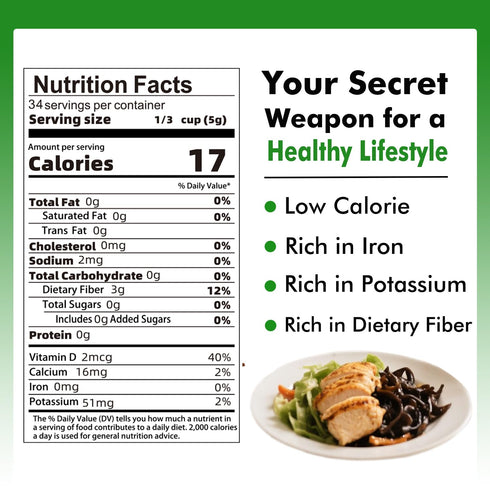 6oz (170g) VIGOROUS MOUNTAINS Shredded Dried Woodear Mushrooms, Natural & No Additives, Rich in Fiber & Iron Perfect