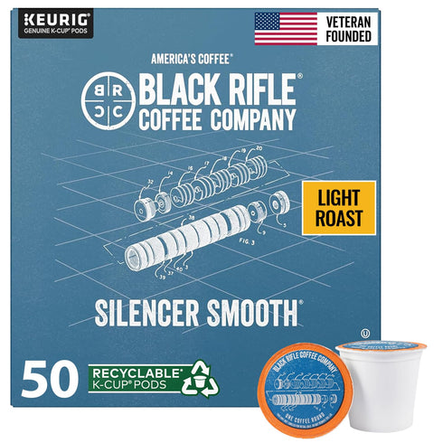 Black Rifle Coffee Company Silencer Smooth, 50 Count, Light Roast K Cups