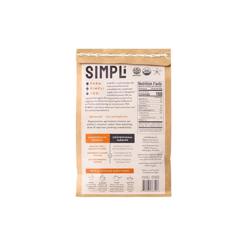 12 oz SIMPLi Regenerative Organic Certified Red Lentils, High in Plant-Based Protein, Non-GMO