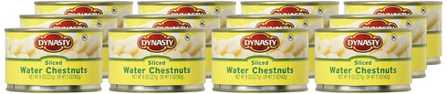 8 (Pack 12) Dynasty Canned Sliced Water Chestnuts, Ounce