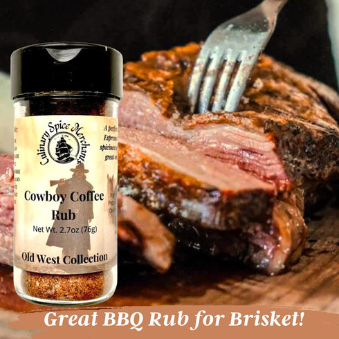 Cowboy Coffee Rub from Culinary Spice Merchants, Robust Seasoning with Cayenne Pepper for Steaks, Chicken, Ribs