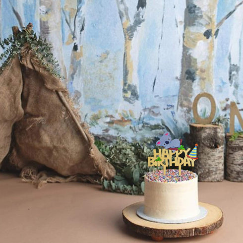 Gold Acrylic Koala Happy Birthday Cake Topper for Koala Theme Birthday Party Supplies
