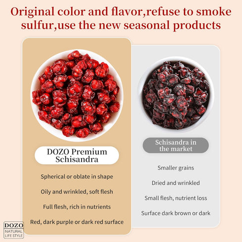 DOZO 7.76oz/220g Dried Schisandra Berry Schisandra Chinensis Tea Dried Omija Tea Whole Berries Dried Loose Berry Herbs