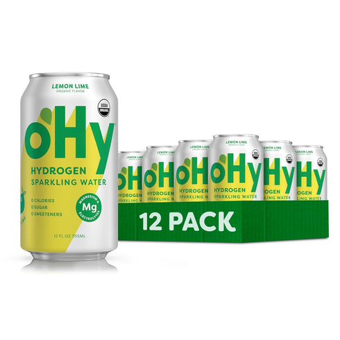oHy Hydrogen Sparkling Water Magnesium & Antioxidant Hydration, Zero Sugar, Zero Calories,