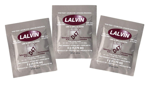 Lalvin ICV D-47 Wine Yeast, 5 grams, 3-Pack