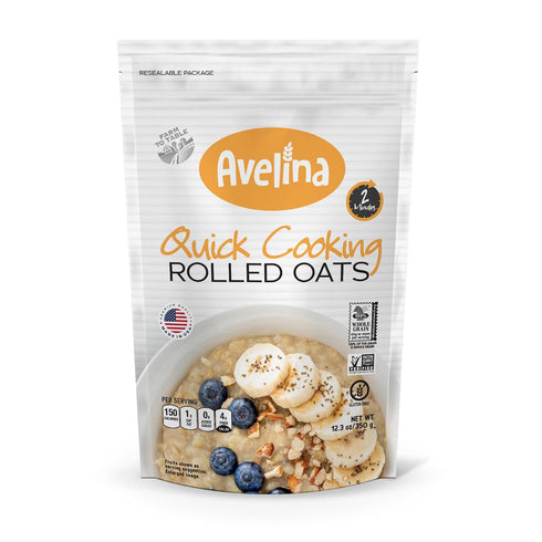 Avelina Quick Cooking Rolled Oats - Kosher, Non-GMO & Gluten-Free Oatmeal with No