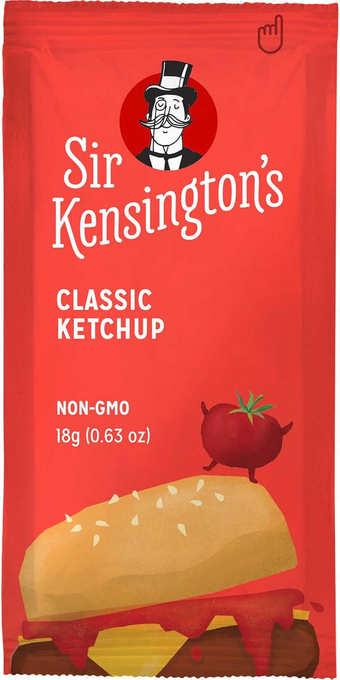 Sir Kensington's Packet, Pack 600, 18 , Ketchup, Squeeze of Size GM, (GMO Free Low Sodium Vegan Wheat Free Yeast Free)