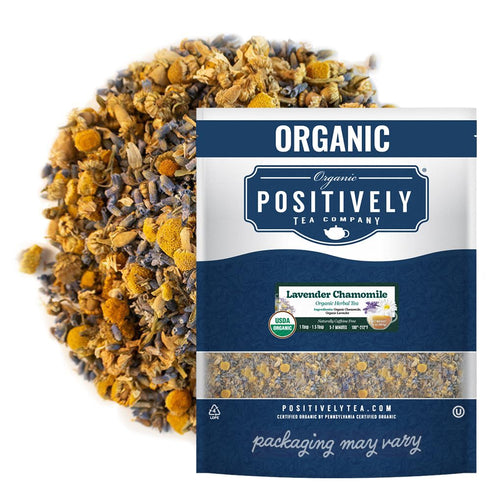 Organic Positively Tea Company, Lavender Chamomile, Herbal Tea, Loose Leaf, 16 Ounce