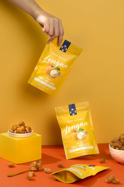 21 OZ (600g) (Pack 6) Natural Dried Longan Naturally Sweet & Juicy, Premium Thai Fruit, Gluten-Free, Vegan, High