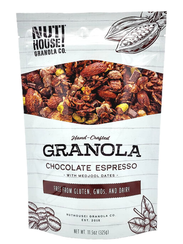 NutHouse! Granola Company - Premium Chocolate Espresso Granola | Certified Gluten-Free, Non-GMO,