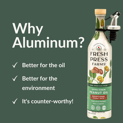 16.4 Oz (Pack 2), 100% Fresh Press Farms Cold Pressed Extra Virgin Peanut Oil with Fresh Peanut Taste, Fl of Georgian