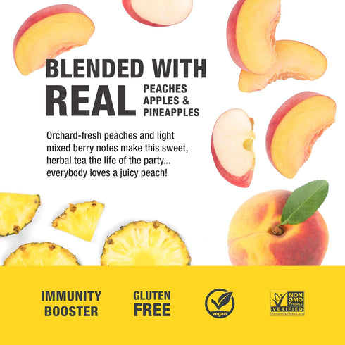 200 16 oz Tiesta Tea - Peach Party, Peach Hibiscus Herbal Tea, Premium Loose Leaf Tea Blend, Non-Caffeinated Fruit Tea