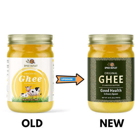 SPICE OUTLET 16 oz Pack 3 Original Ghee (Clarified Butter) - | Slow Cooked Traditional Indian Desi Ghee | High Smoke