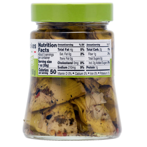 9.9oz (280g) FRATELLI D'AMICO - Chargrilled Artichokes, Quartered in Oil, Grilled, Naples Style, NON-GMO