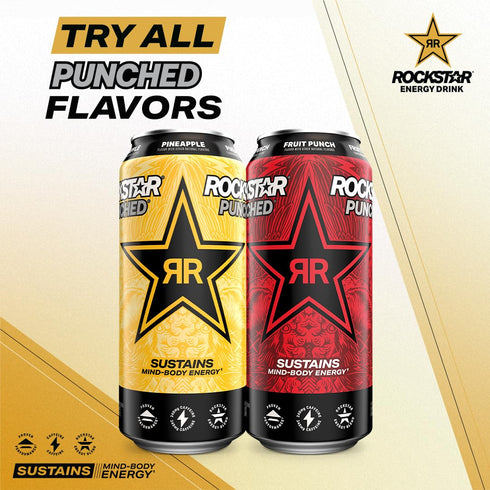 16 Oz (Pack 12) (Packaging Rockstar Punched Energy Drink, Fruit Punch, Fl of May Vary)