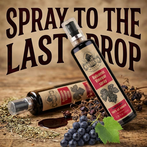 3.38 oz 2 Ellora Farms, Balsamic Vinegar Spray bottle, clog-free pump, barrel aged, Greece, X Glass bottles