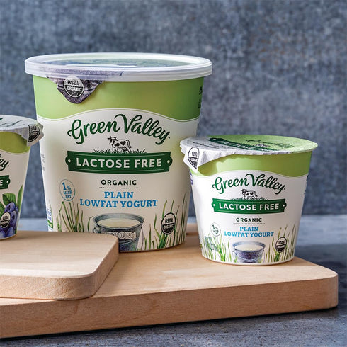 Green Valley Creamery 24 Green Valley Lactose Free Organic Lowfat Plain Yogurt, Ounce