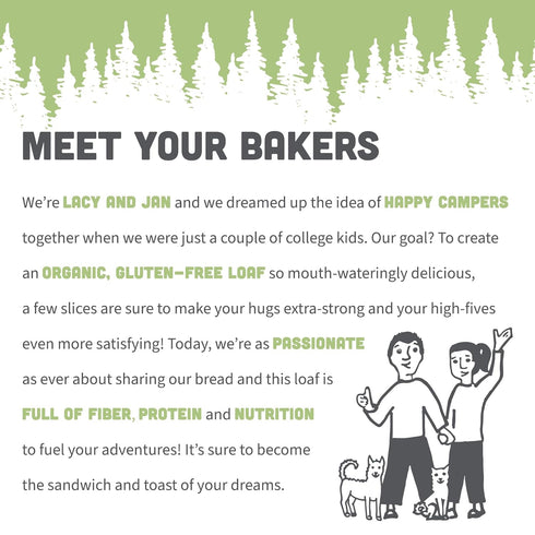 Pack 17-17.4 Oz (Pack 2) Happy Campers Variety Gluten Free Bread, Buckwheat Molasses and Hemp Multi-Seed, Non-GMO