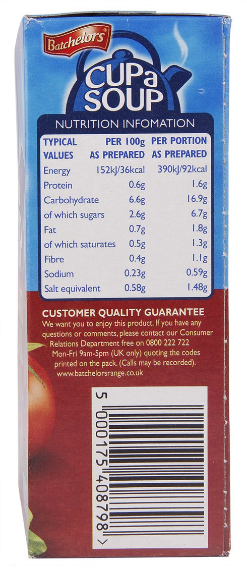 Batchelors 104g Cup a Soup - Rich Tomato and Basil, Carton
