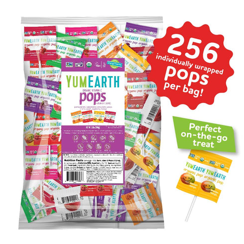 Pack, 250 YumEarth Organic Vitamin C Pops Variety Fruit Flavored Favorites Lollipops, Allergy Friendly, Gluten Free