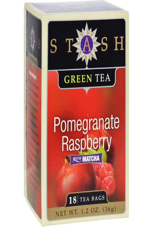 Stash Tea Pomegranate Raspberry Green Tea, 18 Count Tea Bags, Brew Hot or Iced Tea