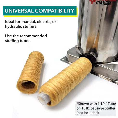 26mm 1 98 28 Lbs The Sausage Maker Collagen Casings For Sausage Making, Edible, Clear, Smoked Beef Collagen Sticks