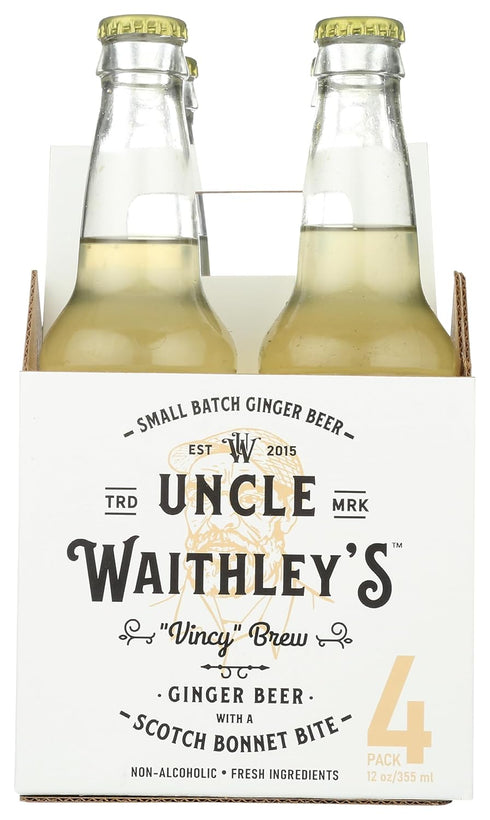 Uncle Waithley's, Ginger Beer, 4pk, 12 Fl Oz