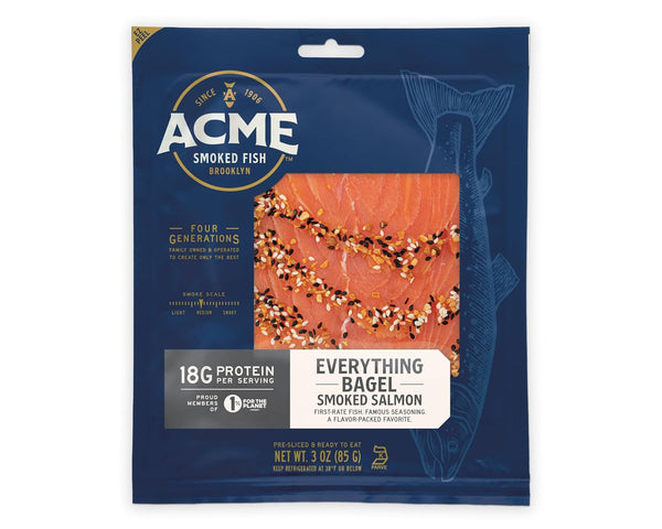 Acme Smoked Fish Everything Bagel Cold Smoked Atlantic Salmon, 3 Ounce