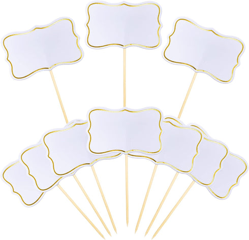56 PCS White Cheese Markers - Cake Topper Toothpick Flags for Charcuterie Board, Buffet Labels, Appetizer Signs,