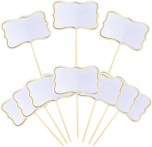 56 PCS White Cheese Markers - Cake Topper Toothpick Flags for Charcuterie Board, Buffet Labels, Appetizer Signs,