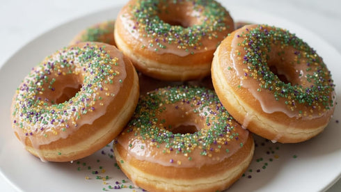 8 oz NCS Purple, Green & Yellow Sugar Crystals, Decorative Sugar Sprinkles for Baking & Decorating
