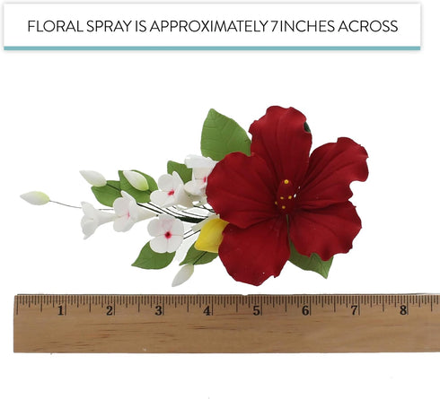 1 Count Global Sugar Art Hibiscus Sugar Cake Flowers Spray Cake Topper Red Hawaiian Cake Flower, by Chef Alan Tetreault