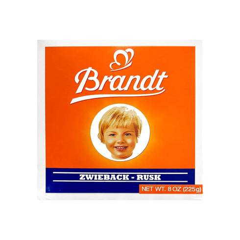 Brandt 8 oz Zwieback Rusk | Sweetened Crispy Bread | Perfect for Teething Children | Enjoy With Sweet or Savory